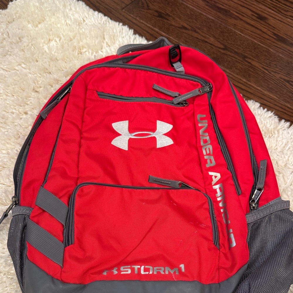 Under Armour Red and Gray Backpack